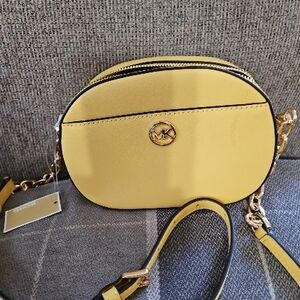 Michael Kors Yellow Crossbody Bag with Structured Design